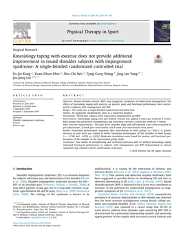 Kinesiology Taping with Exercise Does Not Provide Additional Improvement in Round Shoulder Subjects with Impingement Syndrome: A