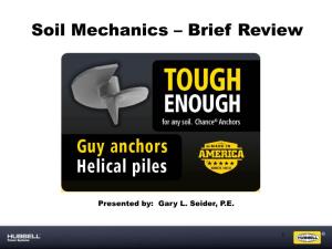 Soil Mechanics – Brief Review