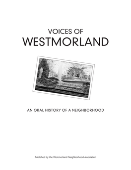 Voices of Westmorland: an Oral History of a Neighborhood