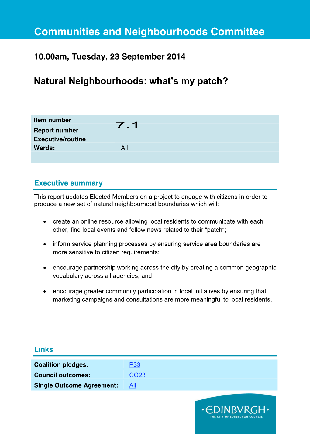 Report Natural Neighbourhoods
