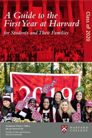 A Guide to the First Year at Harvard for Students and Their Families