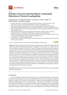 Kinetics of Lower Limb Prosthesis: Automated Detection of Vertical Loading Rate