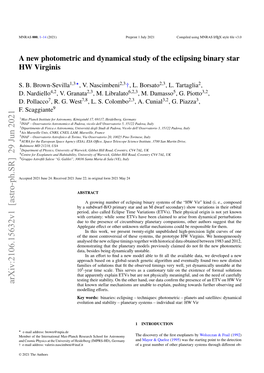 A New Photometric and Dynamical Study of the Eclipsing Binary Star HW Virginis