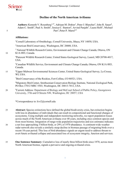 Decline of the North American Avifauna