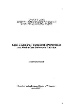 Local Governance: Bureaucratic Performance and Health Care Delivery in Calcutta