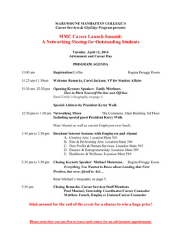 MMC Career Launch Summit: a Networking Meetup for Outstanding Students