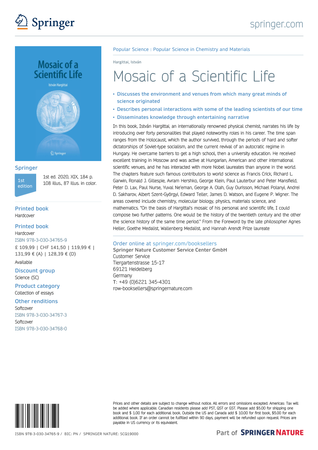 Mosaic of a Scientific Life