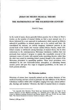 The Mathematics of the Fourteenth Century