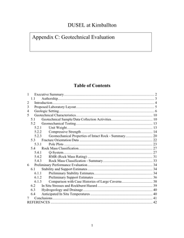 Appendix C: Preliminary Geotechnical Evaluation