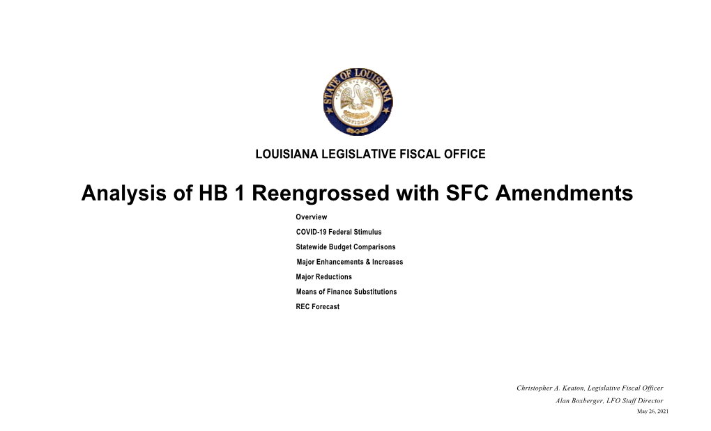 FY 22 HB 1 Reengrossed with SFC Amendments