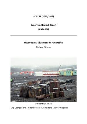 Hazardous Substances in Antarctica Richard Skinner
