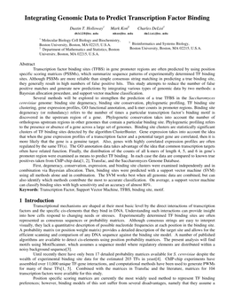 Integrating Genomic Data to Predict Transcription Factor Binding