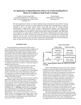 An Application of Signal Detection Theory (SDT)