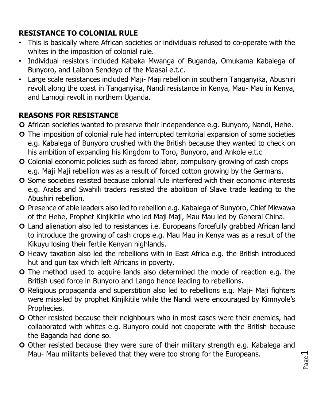 Page RESISTANCE to COLONIAL RULE • This Is Basically Where