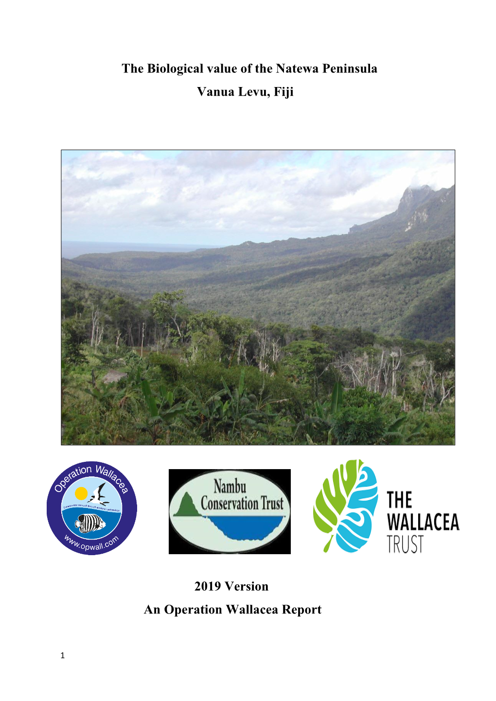 The Biological Value of the Natewa Peninsula Vanua Levu, Fiji 2019