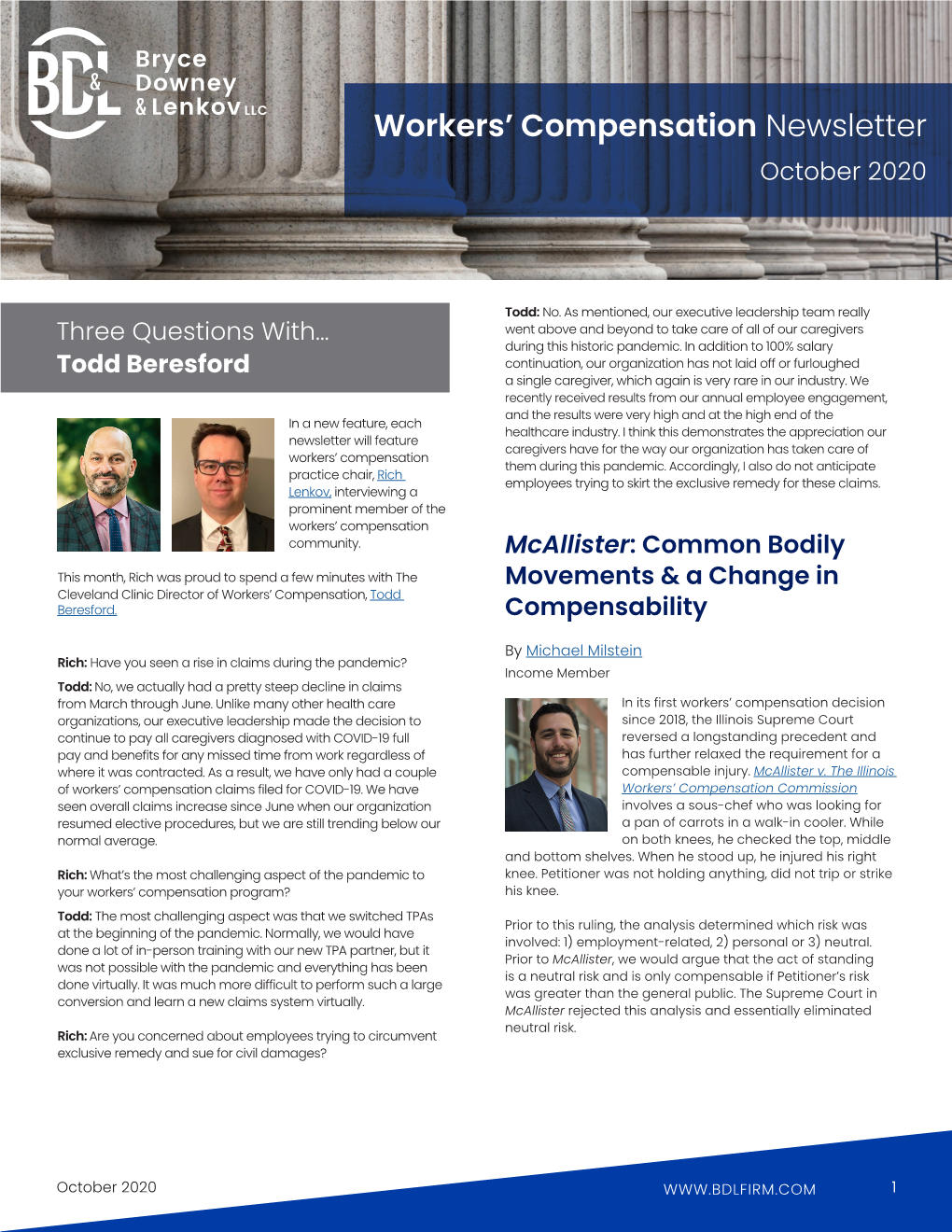 Illinois Workers' Compensation Newsletter, October 2020