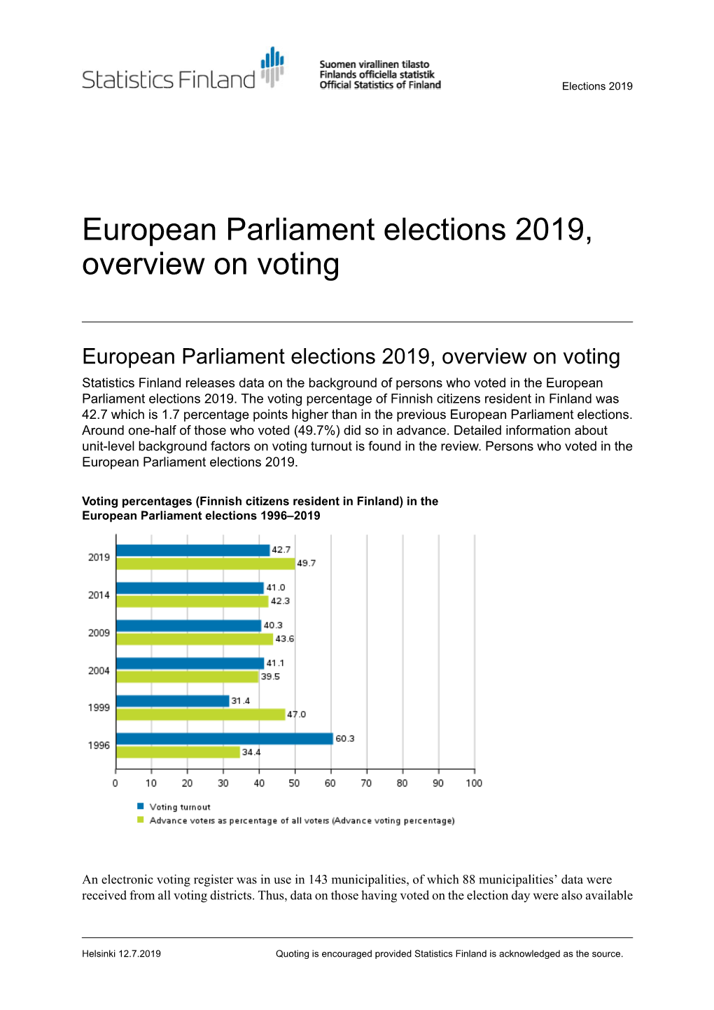 European Parliament Elections 2019, Overview on Voting