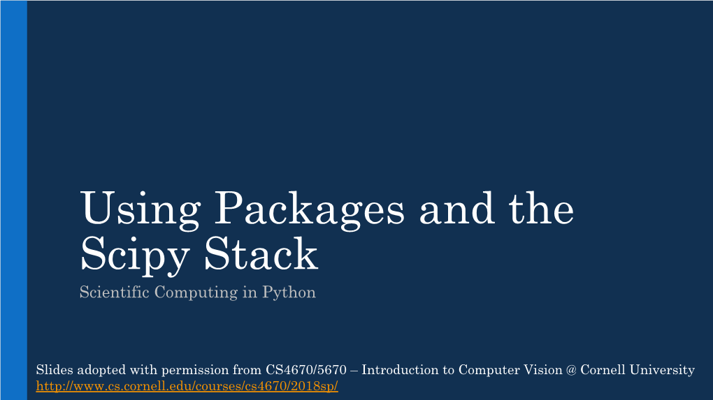 Using Packages And The Scipy Stack Scientific Computing In Python - DocsLib