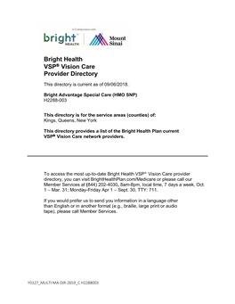 Bright Health VSP Vision Care Provider Directory