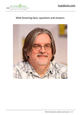 Matt Groening Quiz: Questions and Answers
