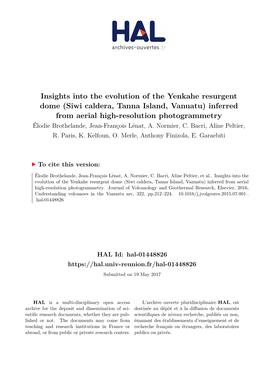 Insights Into the Evolution of the Yenkahe Resurgent Dome (Siwi Caldera, Tanna Island, Vanuatu)