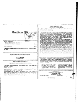 U.S. EPA, Pesticide Product Label, MICROBIOCIDE 10W, 06/29/1981