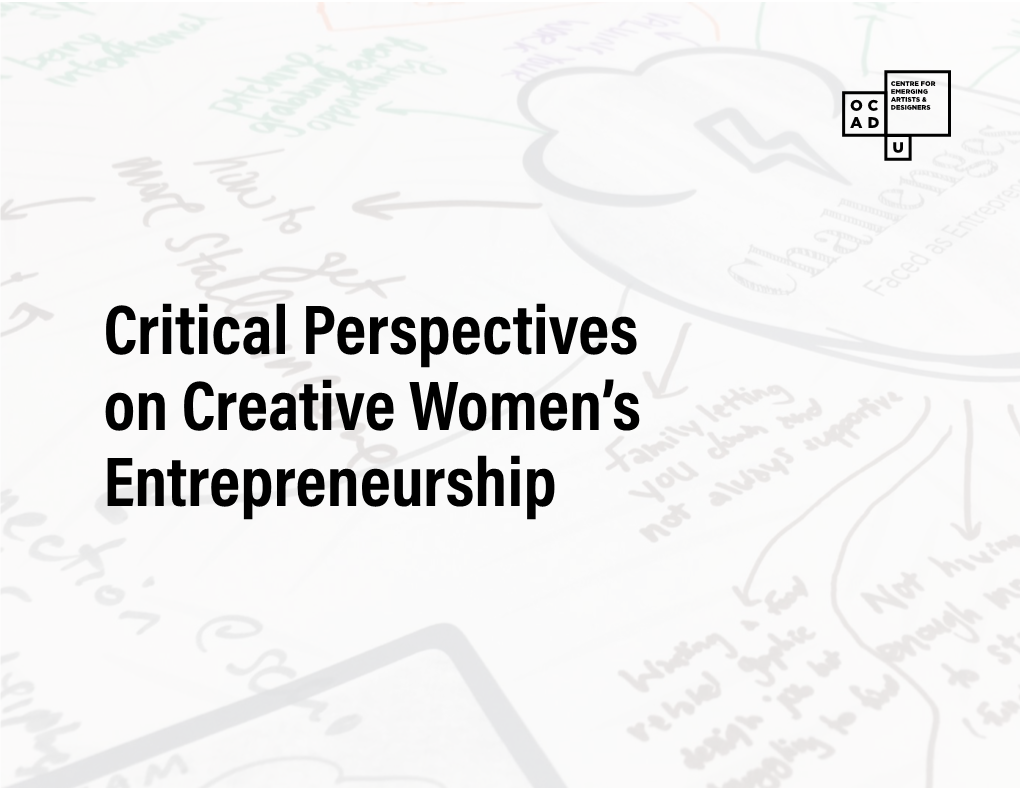 Critical Perspectives on Creative Women's Entrepreneurship