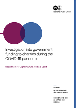 Investigation Into Government Funding to Charities During the COVID-19 Pandemic