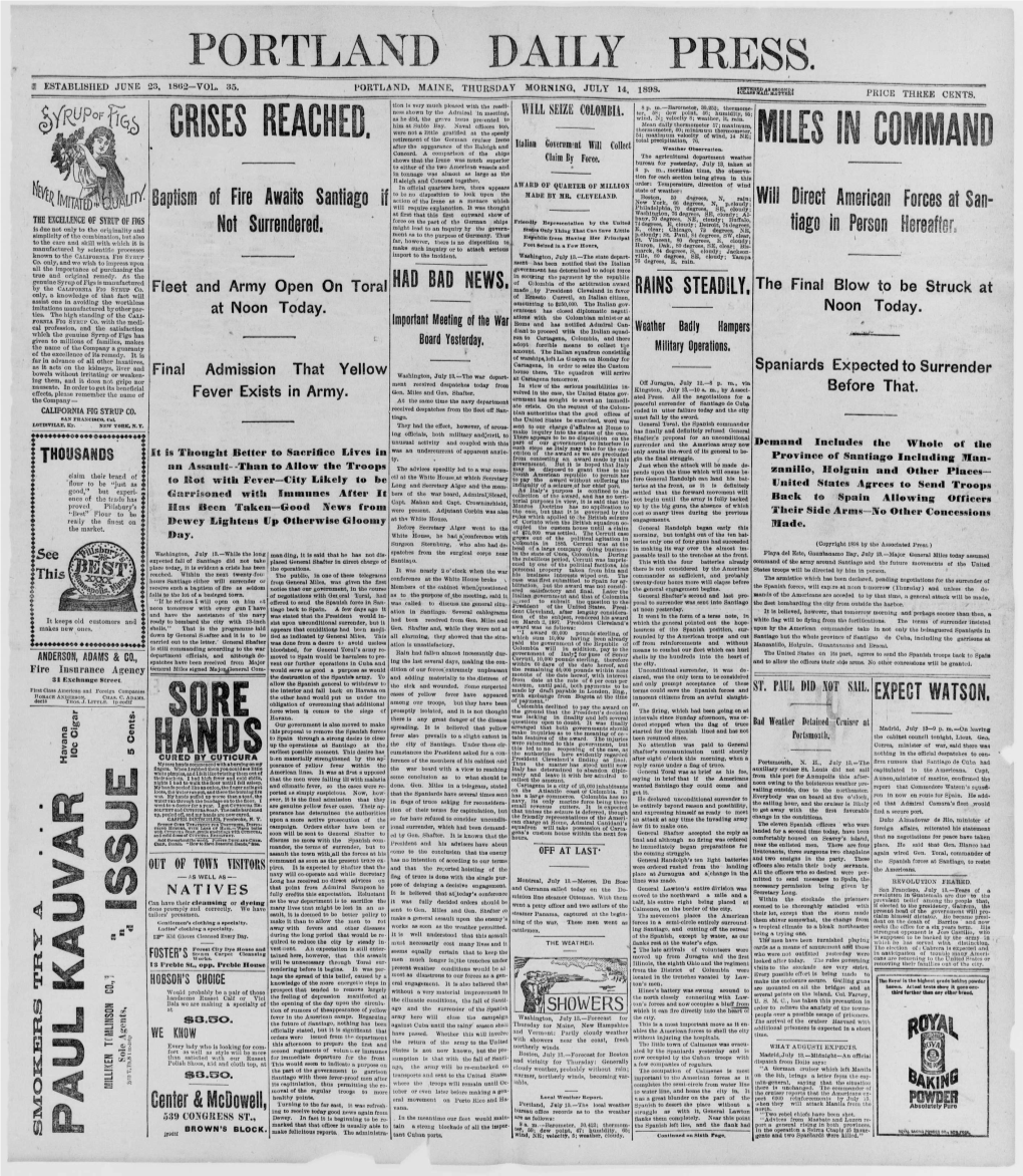 Portland Daily Press: July 14, 1898