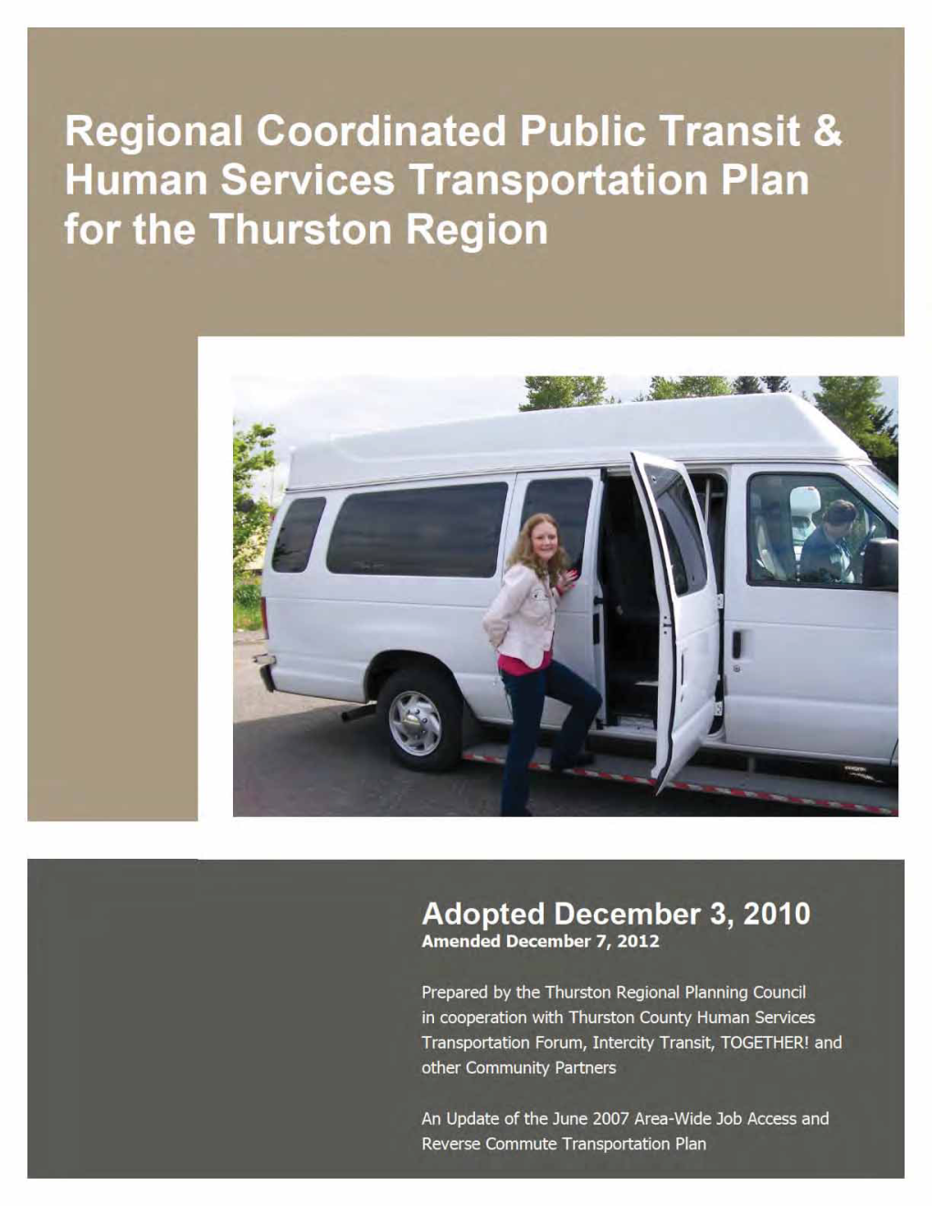 Regional Coordinated Public Transit and Human Services Plan Goals