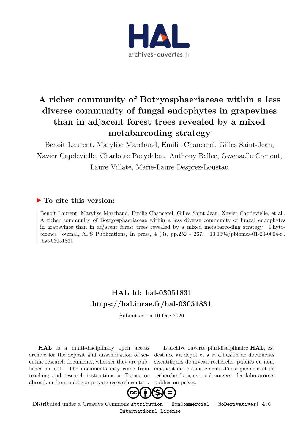 A Richer Community of Botryosphaeriaceae