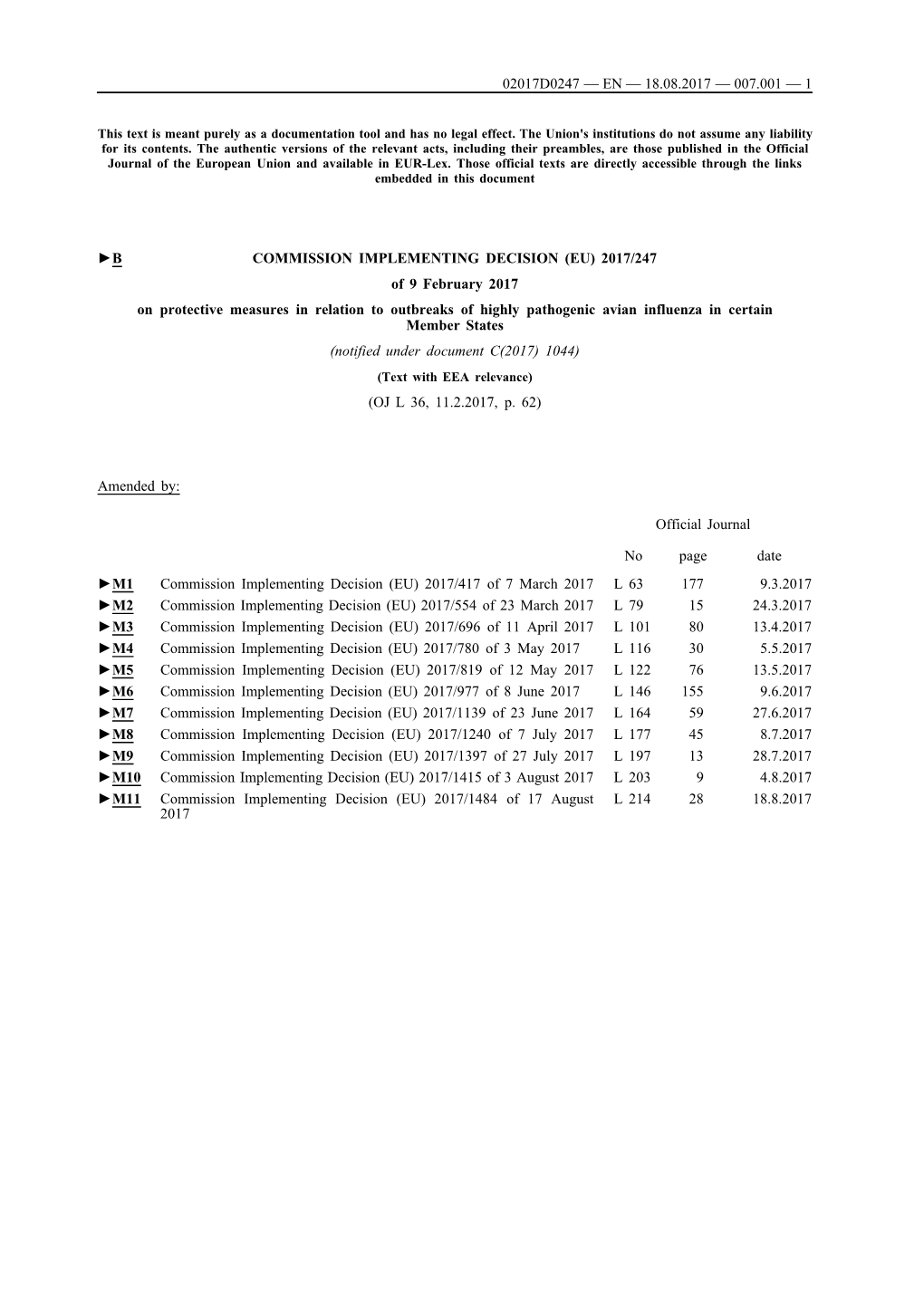 B Commission Implementing Decision (Eu