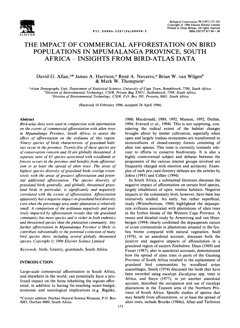 Insights from Bird-Atlas Data