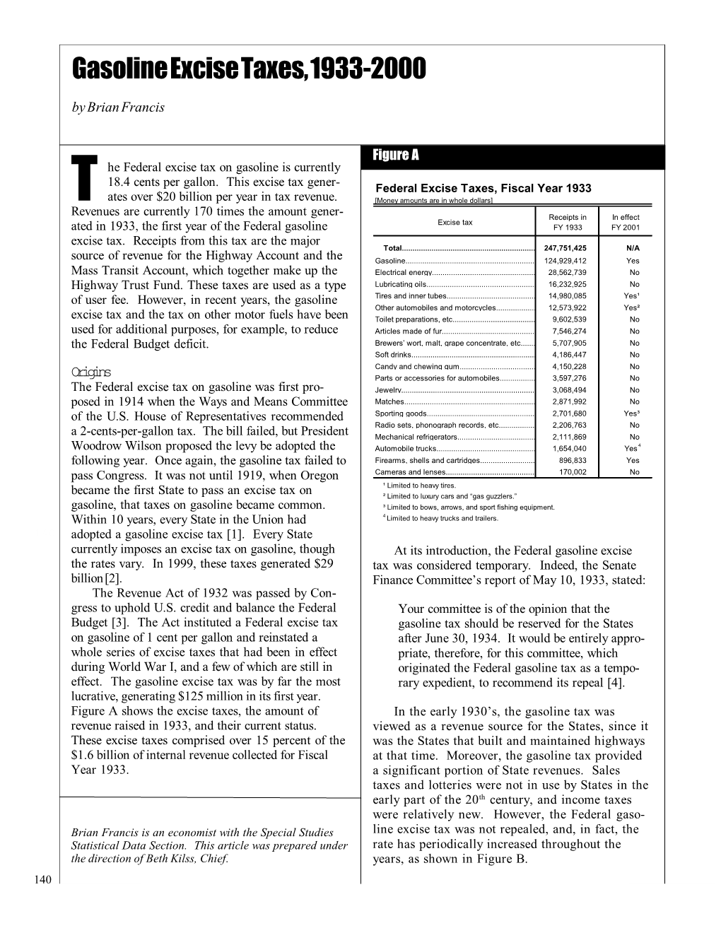 The Federal Excise Tax on Gasoline Is Currently