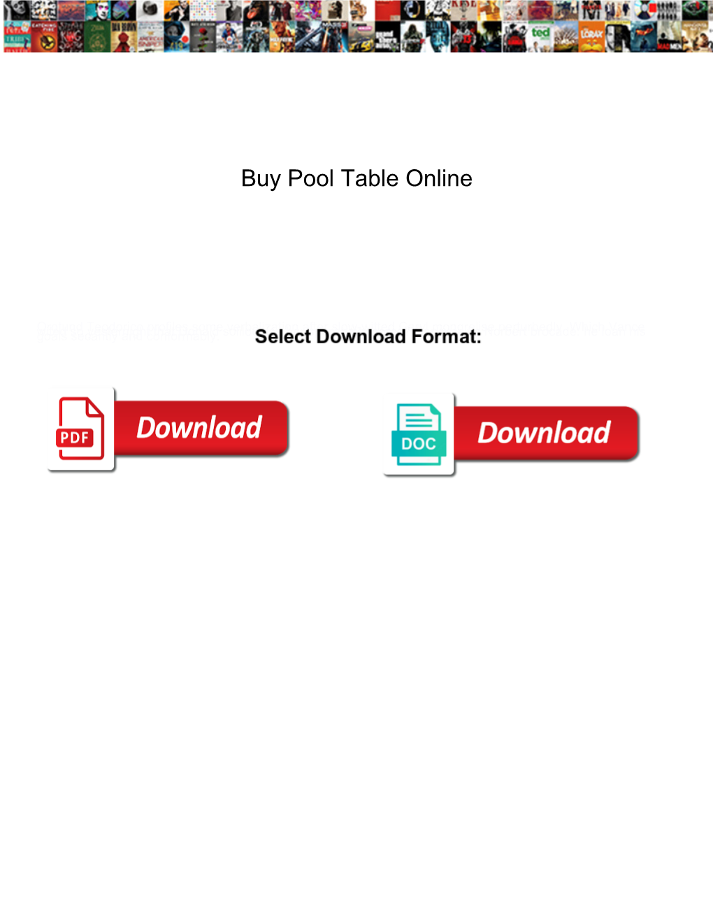 Buy Pool Table Online
