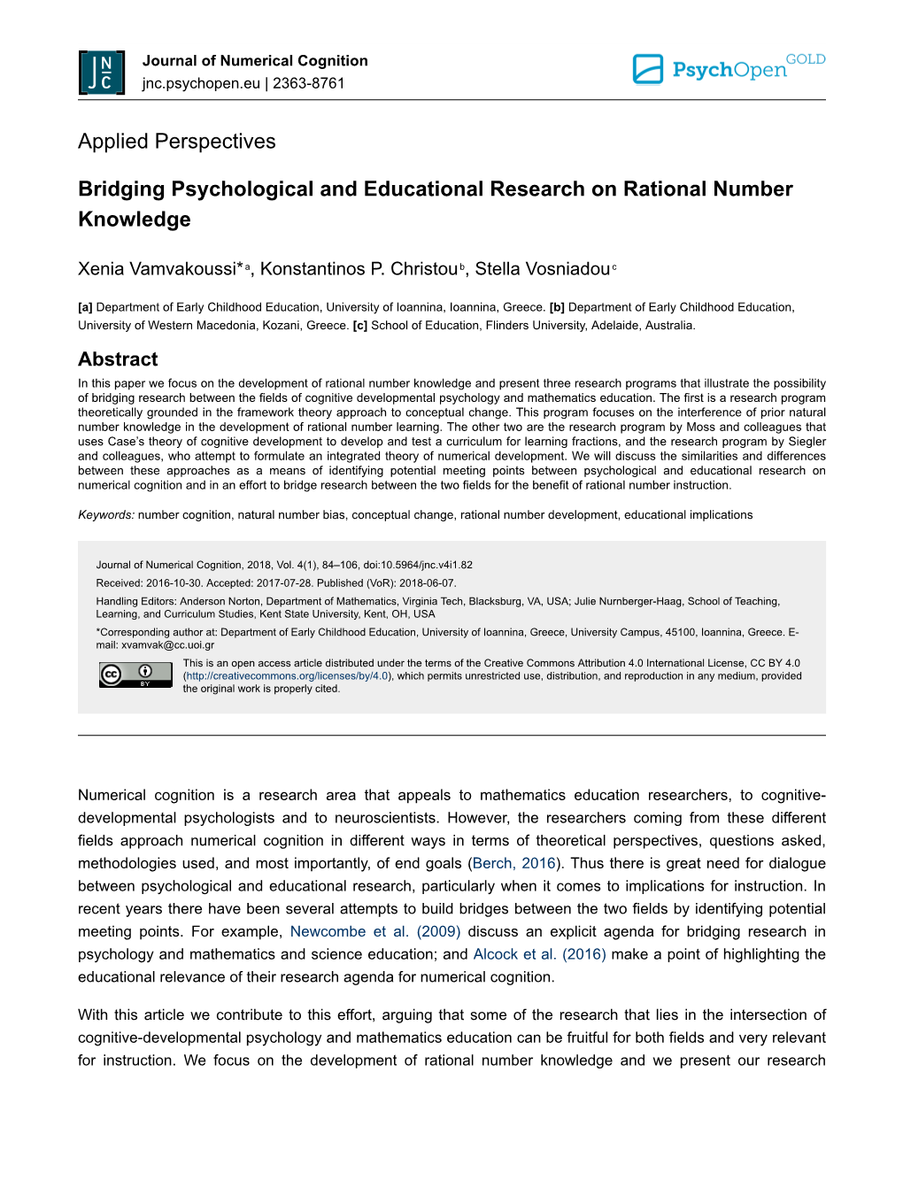 Bridging Psychological and Educational Research on Rational Number Knowledge
