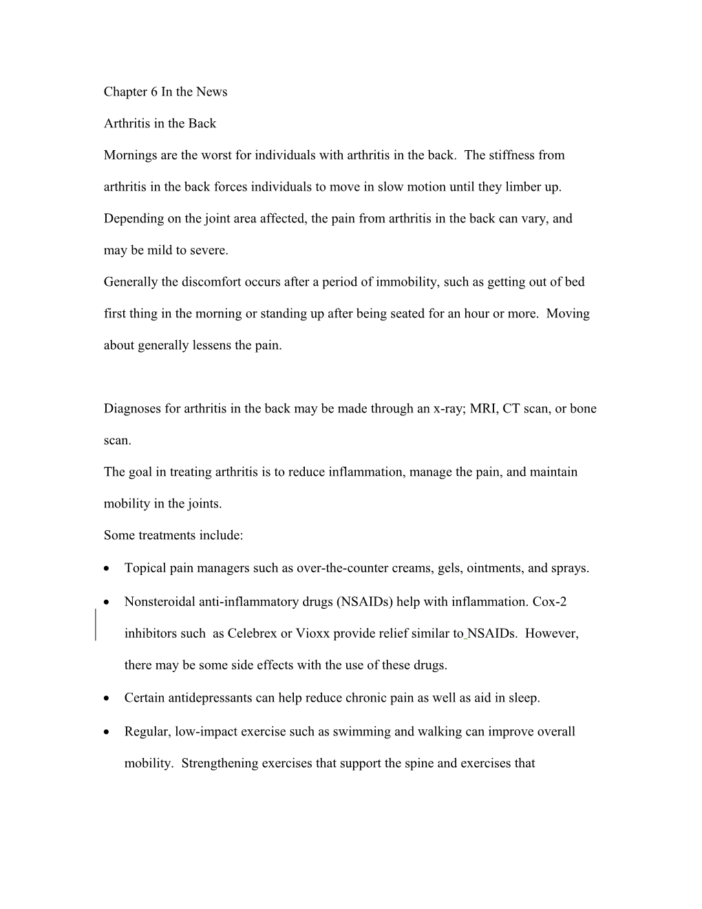 Chapter 6 Skeletal System-Arthritis