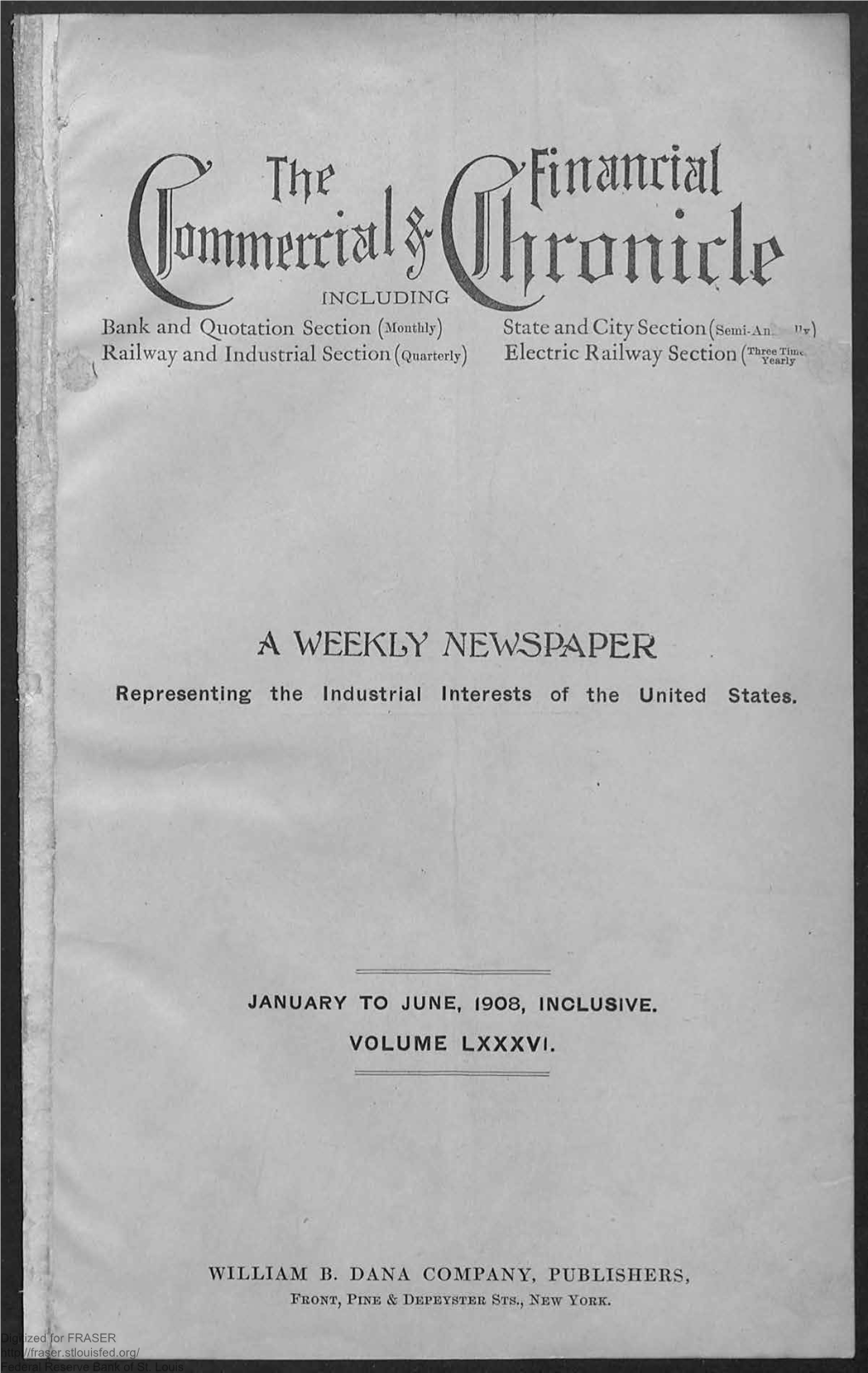 Index to the Eighty-Sixth Volume, January 1 to June 3, 1908