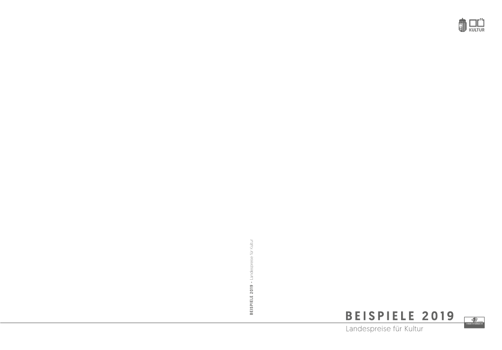 BEISPIELE 2019 - Landespreise Für Kultur BEISPIELE 2019 Landespreise Fürkultur Ö O Nd La ©