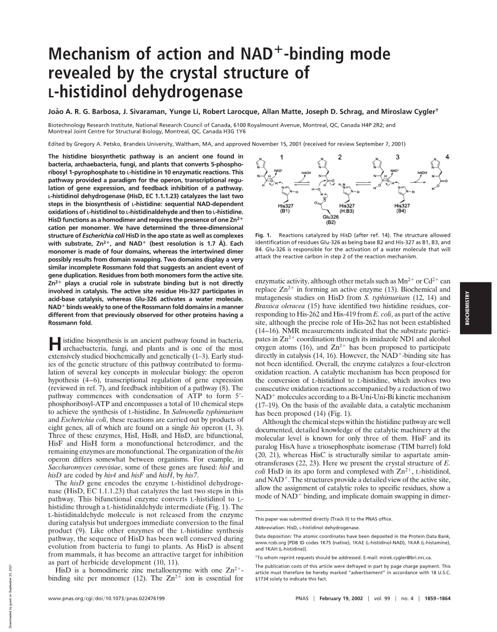 Mechanism of Action and NAD -Binding Mode Revealed by The