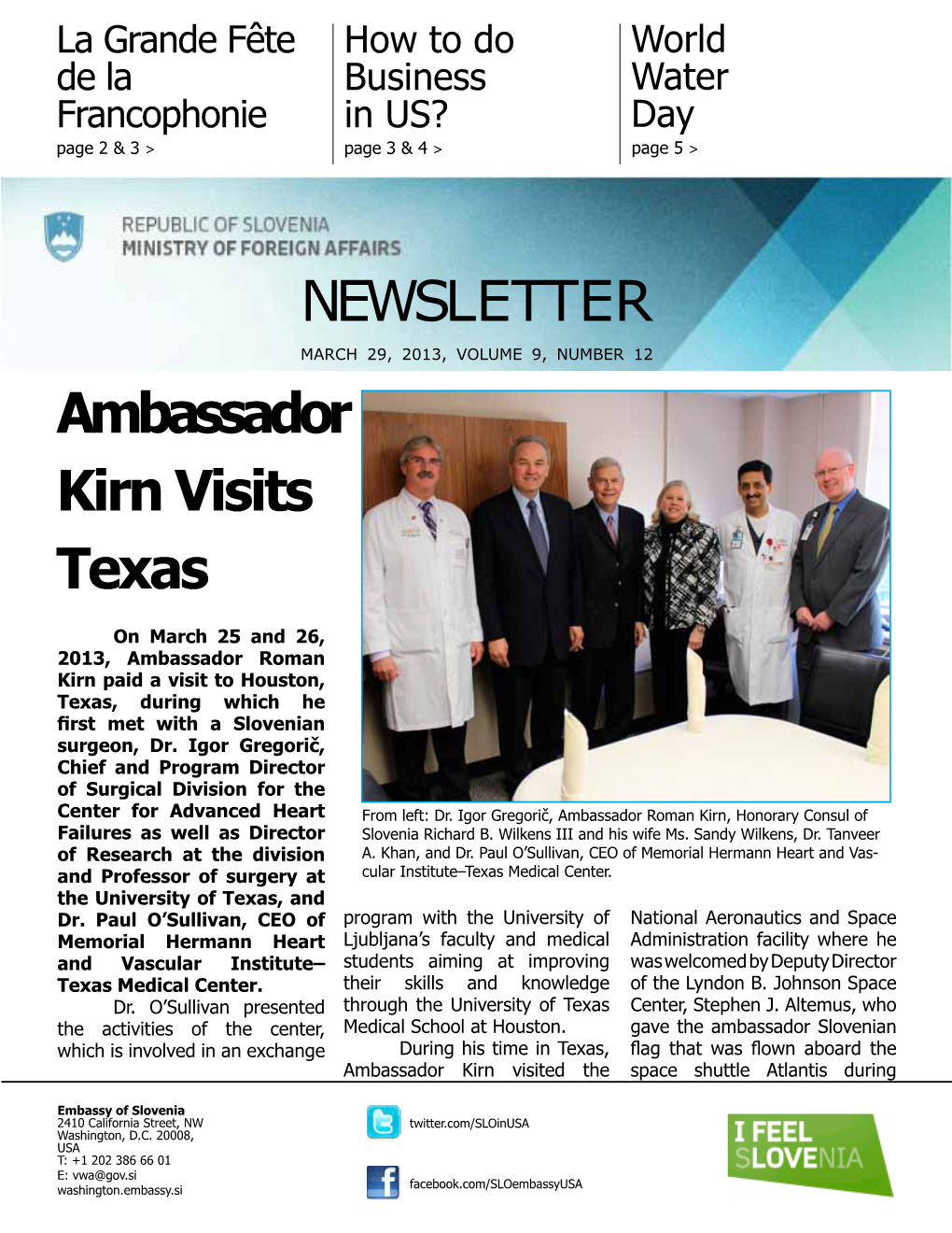 NEWSLETTER Ambassador Kirn Visits Texas