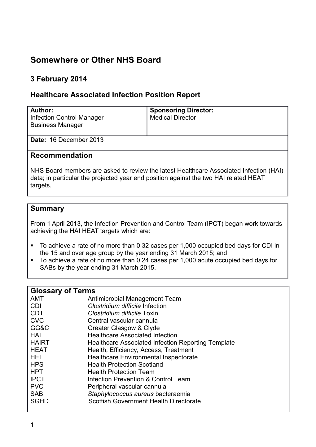 Clinical Governance Committee