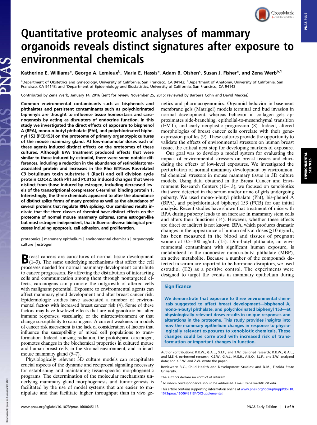 Quantitative Proteomic Analyses of Mammary Organoids Reveals