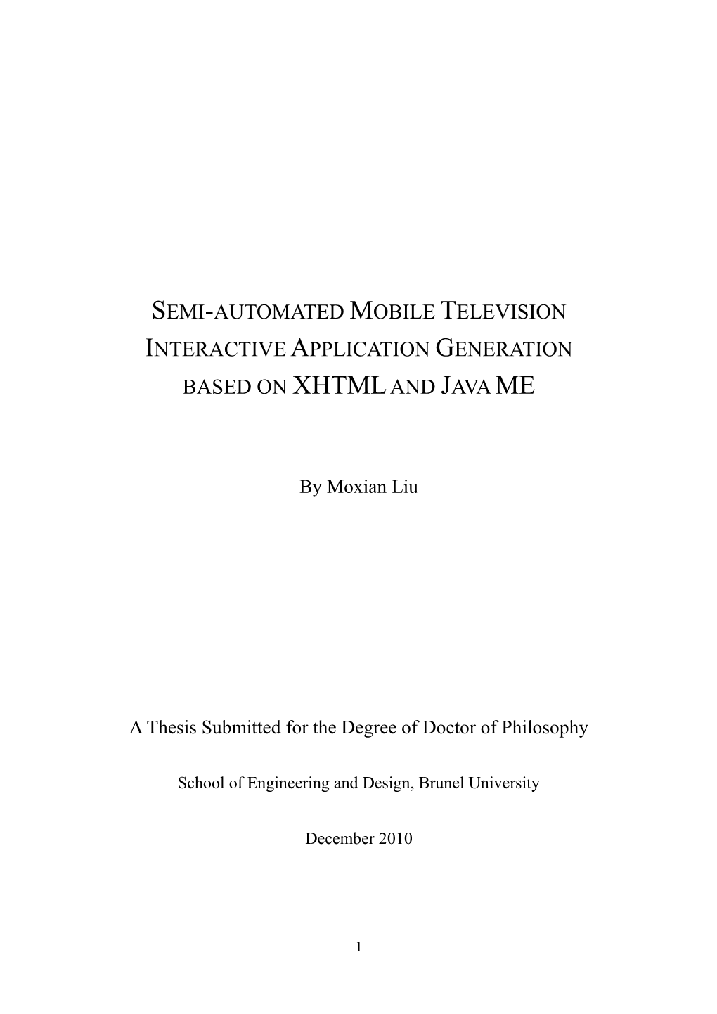 Semi-Automated Mobile Television Interactive Application Generation Based on Xhtml and Java Me
