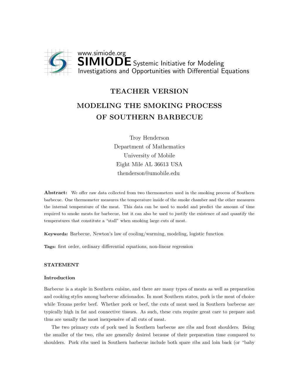 Simiodesystemic Initiative for Modeling