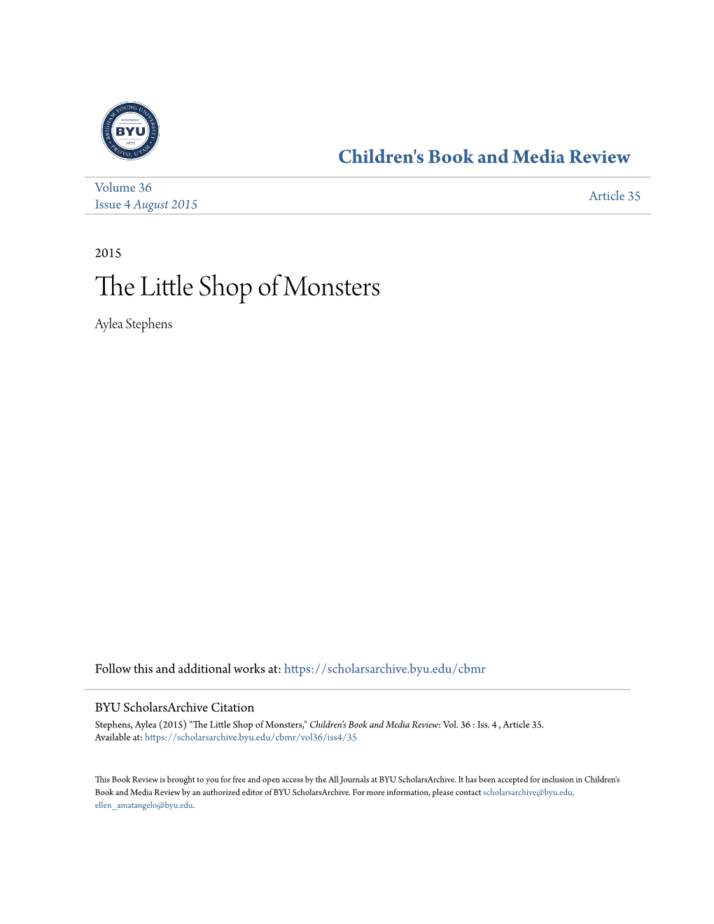 The Little Shop of Monsters Book Review