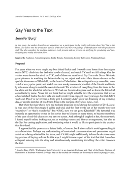 Say Yes to the Text