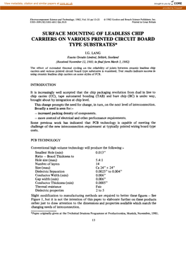 Carriers on Various Printed Circuit Board Type Substrates* I.G