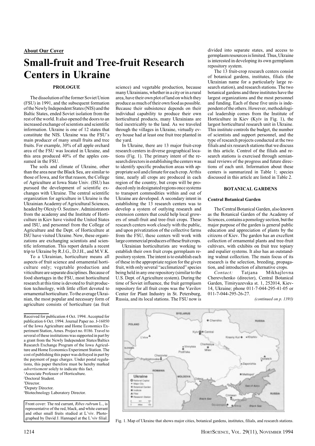 Small-Fruit and Tree-Fruit Research Centers in Ukraine