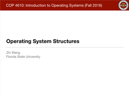 Operating System Structures